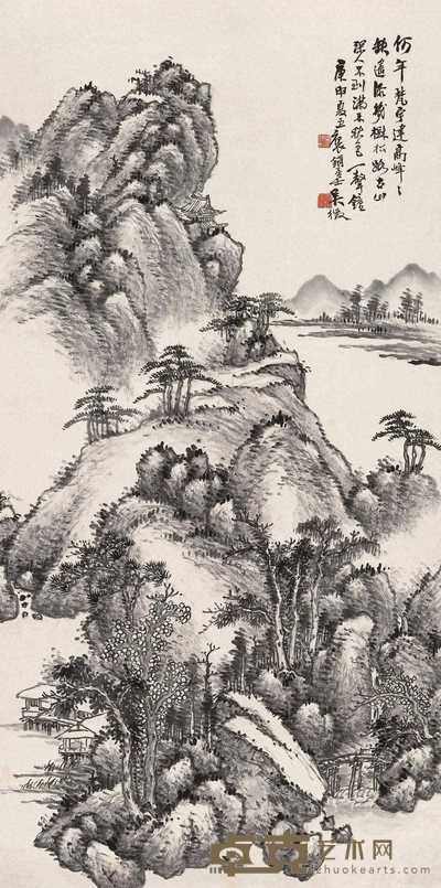 吴徵 1920年作 满林秋色 立轴 98×49cm